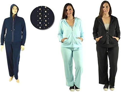 Women's Plus Size Velour/fleece Zip Up Hoodie/TrackSuit Set Jogging PANTS