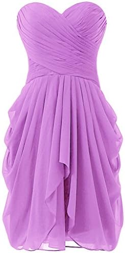 Dressy New Star Women's Chiffon Bridesmaid Dress Short Homecoming Prom Dresses Lilac US6