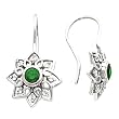14K White Gold Tsavorite and Diamond Earrings