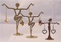 Jewelry Display Stand 3 pcs - Gold & Bronze Dancers