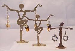 Jewelry Display Stand 3 pcs - Gold & Bronze Dancers