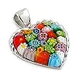 Millefiori Multi-Color Heart Pendant