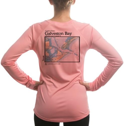Altered Latitudes Women's Galveston Chart UPF Long Sleeve T-Shirt Small Prett...