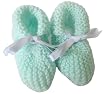 Handmade Newborn Baby Booties - Easter Mint Handmade Newborn Baby Booties - Easter Mint