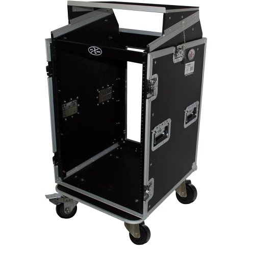 TOV 14U Mixer Combo Package Case with Laptop Shelf