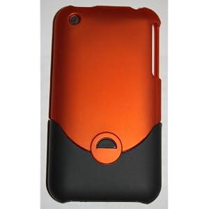 KingCase iPhone 3G & 3GS Rubberized Slim Slider Case (Orange & Black)
