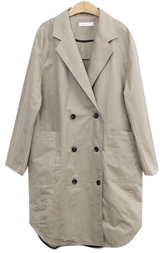 (イイネショップ) eeNeshop バック レタード ダブル スプリング コート