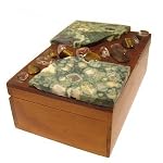 Quartz Box 01 Rhyolite Tigers Eye Wood Jewelry Herb Crystal Stone 5.8