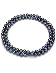 11-12mm Black Round Cultured Freshwater High Lustre Pearl Endless Necklace 36" Length.