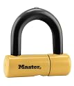 Master Lock 8118DPF 3-11/16-Inch Vinyl-Covered U-Lock, Steel, Yellow Body