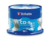 Verbatim 95005 700 MB 52x 80 Minute Inkjet Printable Recordable Disc CD-R - 50 Disc Spindle (Silver)