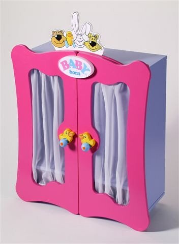 Childrens Toyshop  Toys : Zapf Creation Baby Born Wooden Wardrobe (800508)