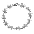 High Polished Sterling Silver Sea Turtle Bracelet