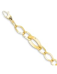 14k Polished And Textured Hollow W/ext. Bracelet, Best Quality Free Gift Box Satisfaction Guaranteed