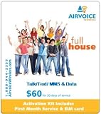 Airvoice Wireless Starter Kit Talk, Text, MMS & 500MB of Data with $20 FREE ILD (International Long Distance Calling) Includes SIM Card & 30 Days of Service