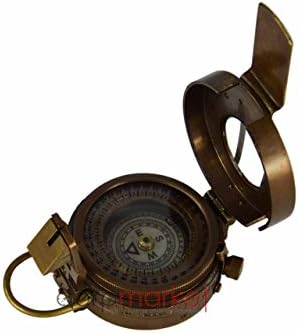 Dorpmarket Handmade Wwii Beautiful Pocket Compass with Brass Look