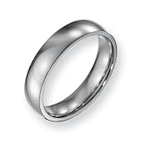 Stainless Steel 5mm Polished Comfort Fit Wedding Band Ring (Size 6-13 )