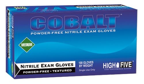 High Five Cobalt Nitrile Exam Gloves, X Large, 100 Gloves