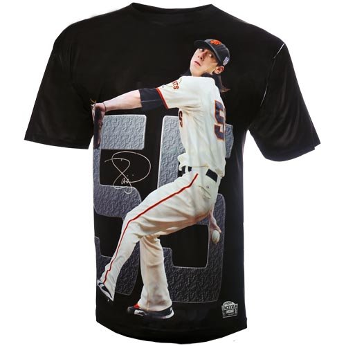 MLB Men's San Francisco Giants Tim Lincecum Sublimated High Definition Photo Tee Shirt (Graphite) (Giants, X-Large)