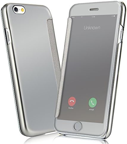 Iphone Case, Iphone 6 Plus Case - Nextmall Fashion Mirror Function Premium High Tech PC Cover Wallet Style Phone Case for Iphone 6 Plus (5.5")(the cover is unable to slide to answer phones)(Silver)
