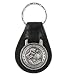 Christian Key Ring - Silver-Toned Genuine Leather and Pewter Saint Christopher Key Chain Image