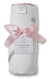 SwaddleDesigns Pink and Mocha Striped Fish Hooded Towel, Pink
