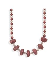Genuine Elegante Necklace. 16.5"+2" Rhodocrosite and Cultured Freshwater Pearl Necklace. 100% Satisfaction Guaranteed.