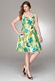 Avenue Plus Size Pleated Floral Print Dress
