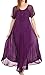 Sakkas Shasta Lace Embroidered Cap Sleeves Long Caftan Dress/Cover Up