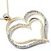 Gold Plated Crystal Double Heart Pendant Necklace