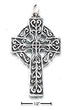 Sterling Silver Antiqued Celtic Cross Charm