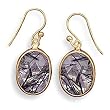 Sterling Silver and 14 Karat Gold Plated Rutillated Quartz French Wire Earrings