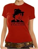 Touchlines Rocky Balboa Girlie T-Shirt, Red L
