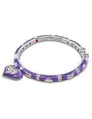 Lauren G Adams Girls Stackable Gold Bangle with Pave Heart Charm