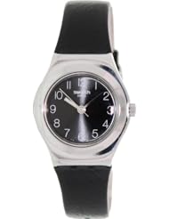 Swatch Smoothly Black Black Leather Ladies Watch YSS268