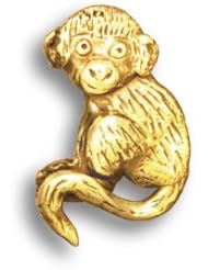 14k Gold Sitting Monkey Pin by The Magic Zoo