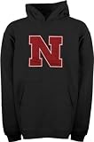 Nebraska Cornhuskers Youth Black Tackle Twill Hooded Sweatshirt