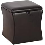 Kitchen & Housewares : FAUX LEATHER FOOTSTOOL RETRO STORAGE BOX SEAT POUFFE