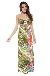 Sexy Strapless Paisley Spring Summer Elastane/Polyester Maxi Dress 