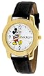 Disney #MCK622 Men's Gold Tone Mickey Mouse Brown Leather Strap Watch
