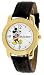 Disney #MCK622 Men's Gold Tone Mickey Mouse Brown Leather Strap Watch