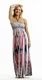 411I5MUSriL. SL160  Tube Top Halter Maxi Dress / Coverup with Jewelry Trim in Silky ITY Sublimation Print Fabric in Sizes Small   4x