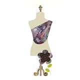 Chic Papoose Pouch Style Baby Sling with Pink/White Brown Sixties Print w/Brown Reverse PLUS