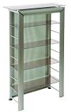 Premium Aluminium Finish And Glass Dvd Media Shelf Rack Tower Storage Unit