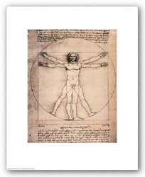 Vitruvian Man, 1492 by Leonardo da Vinci 11"x14" Art Print Poster