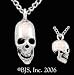 Pirates Skull Sterling Silver Charm Necklace
