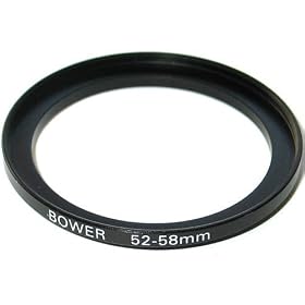 Click here to buy Bower Step-Up Adapter Ring 52mm Lens to 58mm Filter Size by Bower.