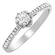 Ring With Genuine Diamonds Made of 14K White Gold - Certificate Available.