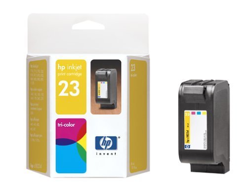 HP 23 Tri-Color Inkjet Print Ink Cartridge in Retail Packaging