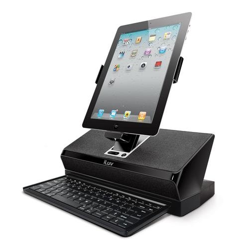 iLuv WorkStation Mobile Computing Station with Dock, Keyboard and Audio for Apple iPad, iPhone and iPod Touch (iMM737BLK)